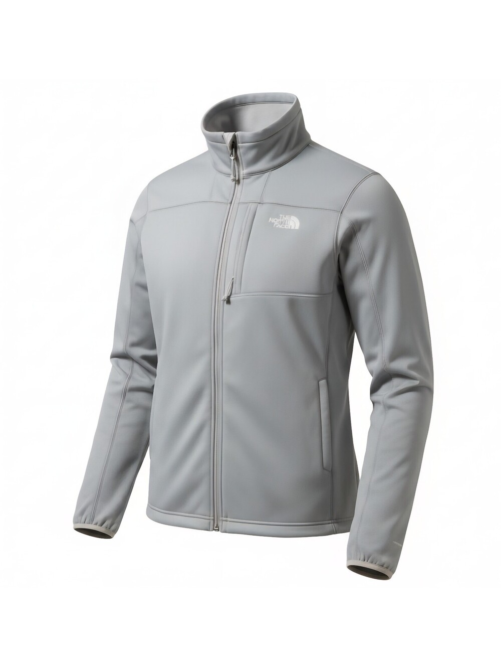 The North Face Men's Large Gray Full Zip Jacket Fleece Lining Chest Pocket L